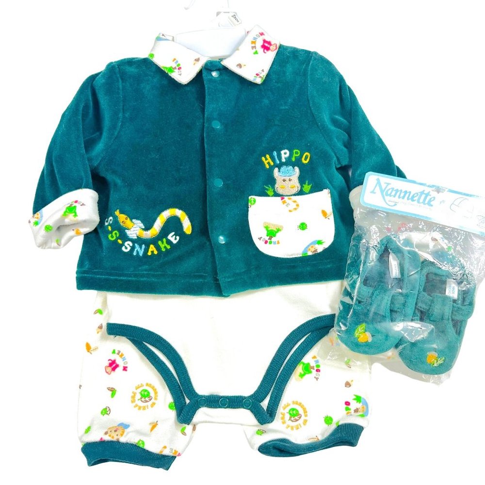 Nannette 5 Piece Coordinating Set w/Matching Shoes 6/9 Months - NWT